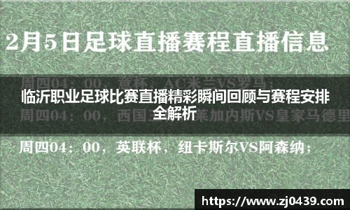临沂职业足球比赛直播精彩瞬间回顾与赛程安排全解析